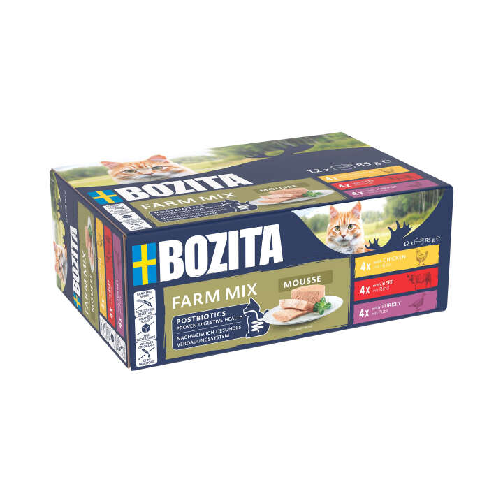 BOZITA Katzen-Nassfutter Mousse Farm Mix